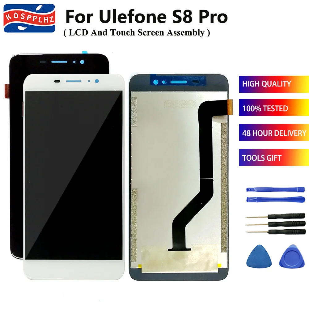Хорошо протестирован для Ulefone S8 Pro ЖК-дисплей кодирующий преобразователь сенсорного экрана в сборе Замена для 5," Ulefone S8Pro S 8pro+ Инструменты