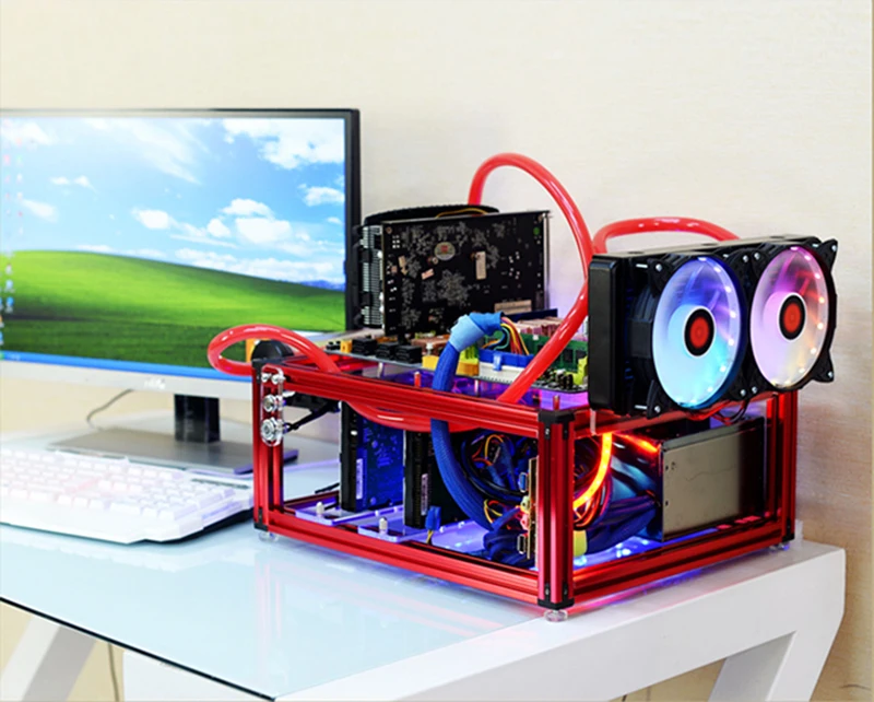 QDIY PC JMK DIY алюминиевый сплав ATX материнская плата ПК Шасси в корпусе открытая голая