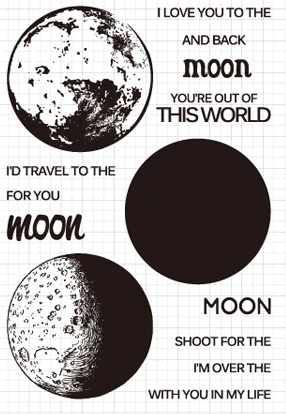 Moon чистый штамп для скрапбукинга прозрачный силиконовой резины DIY Фотоальбом