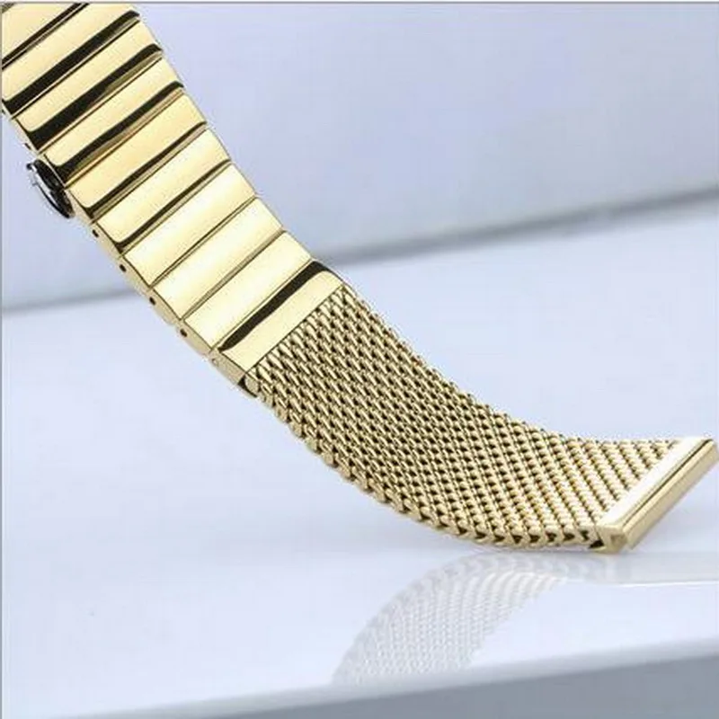 18mm 20mm 22mm 24mm Stainless Steel Milanese Watch band Strap Bracelet Watchband Wristband Butterfly clasps Black Silver Gold