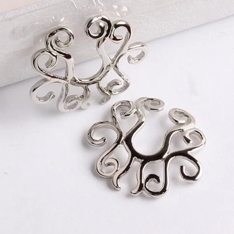 2 pcs/lot Sexy Golden Nipple Piercing Non Pierced Clip On Fake Ring Body Jewelry Shield Cover Clamps Adult Adjustable | Украшения и