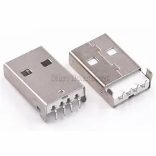10Pcs USB 2.0 Male A Type USB PCB Connector Plug 90 degree Male USB Connectors 4Pins DIP