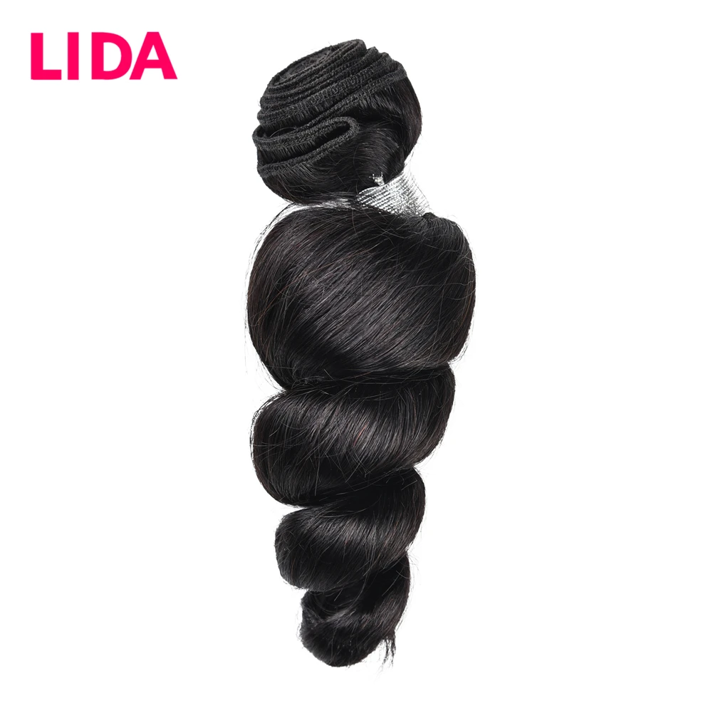 LIDA Brazilian Loose Wave Bundles Human Hair 1/3/4 Bundles Deal 16-26inches Non Remy Hair Weave Extension On Sale