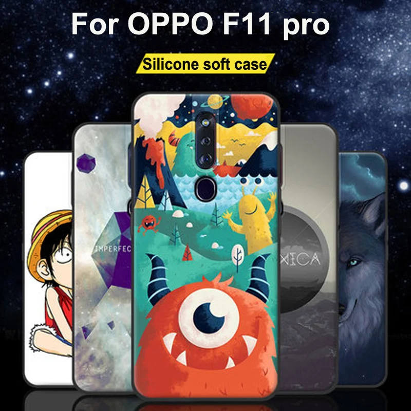 Чехол для OPPO F11 Pro Мягкий Силиконовый ТПУ чехол телефона с рисунком животных из