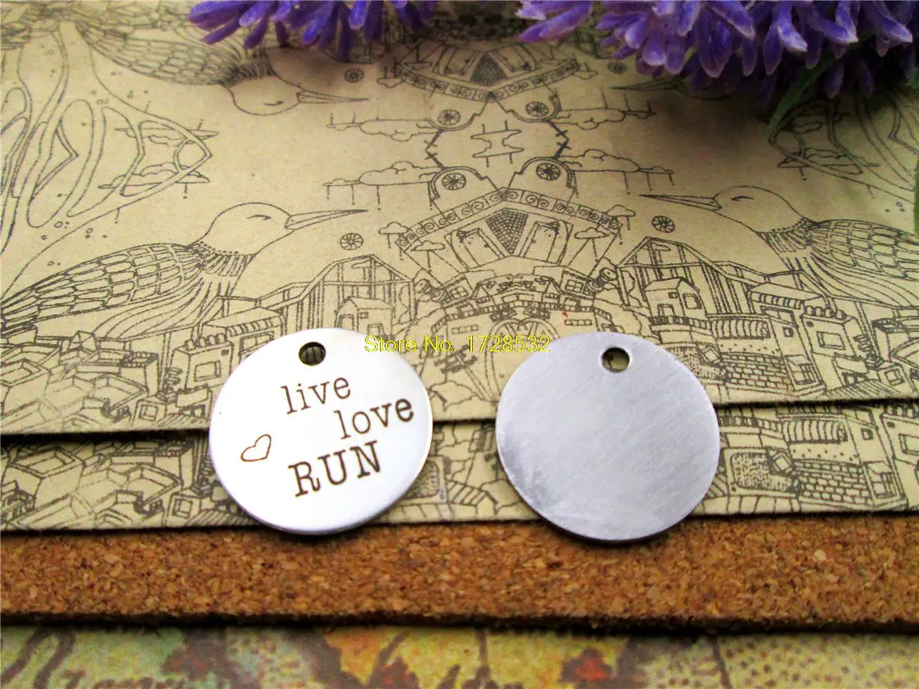 Круглые подвески из нержавеющей стали Живая Любовь 20 шт.-20 мм версия 2 с одной