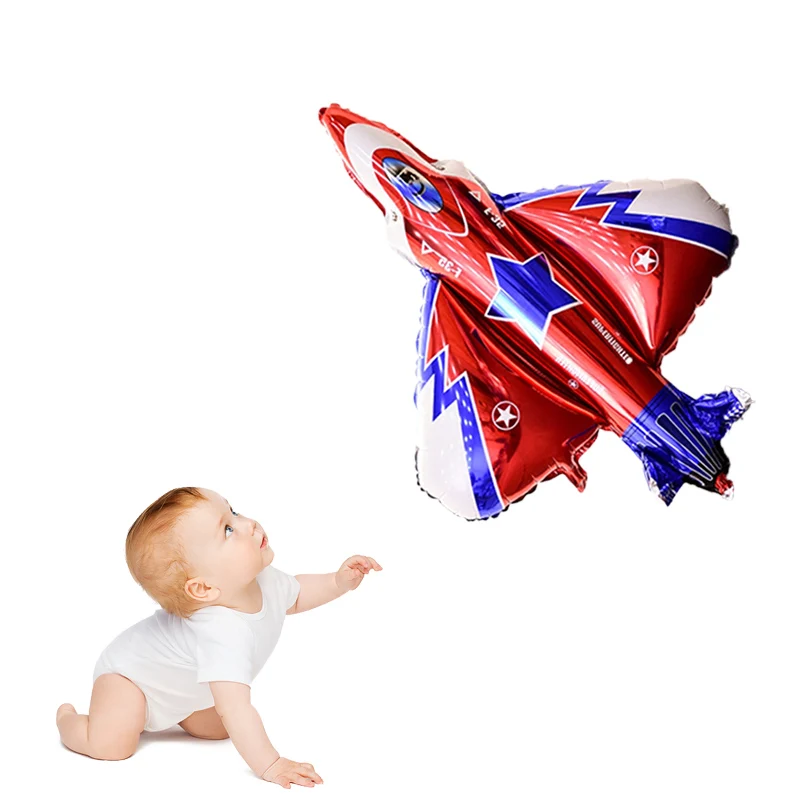 Негабаритный самолет детская игрушка истребитель алюминиевая пленка воздушный шар мальчик день рождения
