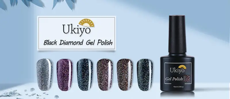 Ukiyo гель-лаки серии Black Diamond colors 10 мл; Гель-лак для ногтей УФ-гель Soak Off светодиодный длинный прочный верх базовый слой праймер