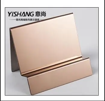 

Wallet rack display frame stainless steel rose gold hand bag display shelf boutiques