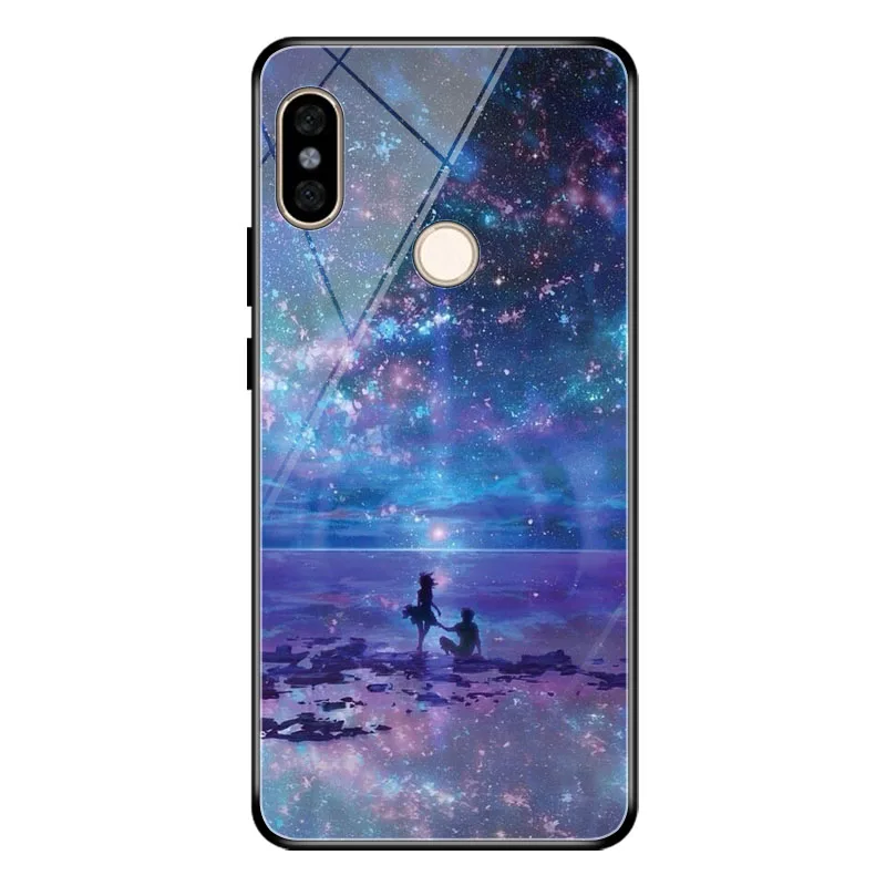 Чехол для Xiaomi Redmi Note 6 Pro закаленное стекло звездное небо чехол Note6