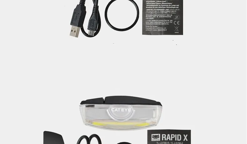 CATEYE TL-LD700 Rapid-X велосипедный светильник велосипедный передний светильник MTB Дорожная задняя фара велосипеда 16LED и USB невероятная боковая видимость 2 цвета