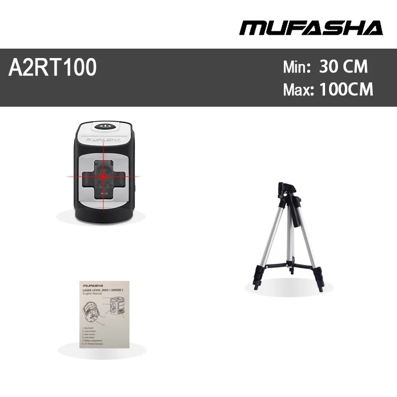 Red With Tripod MUFASHA Mini 2 Lines Laser Level Red Beam or Green Beam Self-Leveling Laser Level in Box - Цвет: Red With Tripod