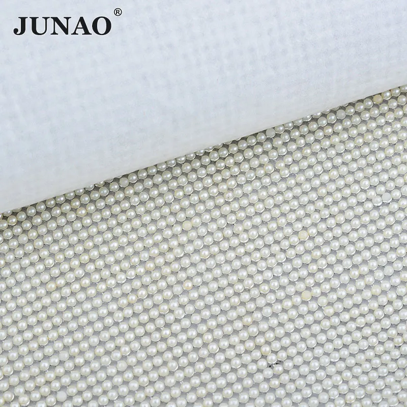 JUNAO 45*120 см белый жемчуг алюминиевая сетка исправление стразы отделка шитье Бисер