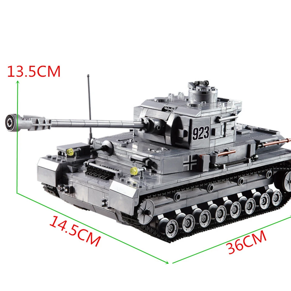 Большой Panzer IV Танк 1193 шт Строительные блоки военный армейский конструктор Набор