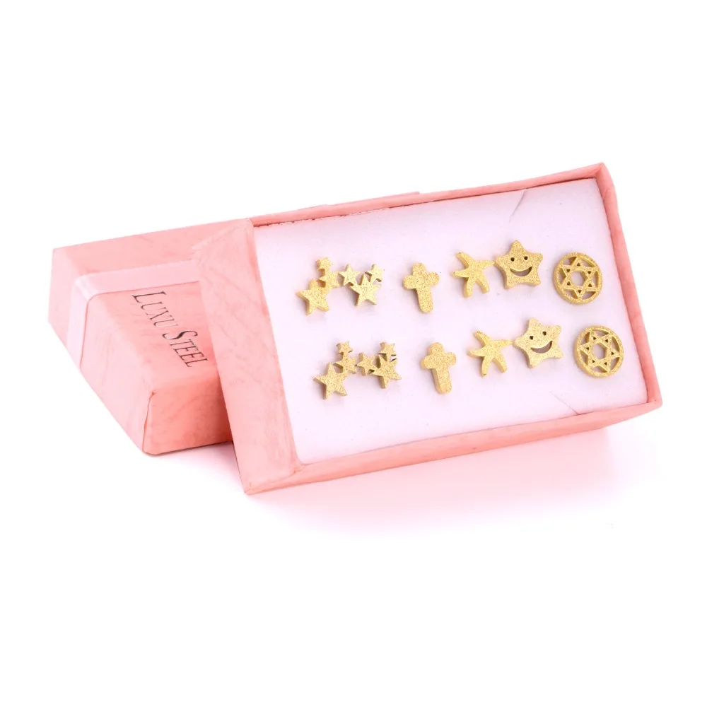 Симпатичные серьги гвоздики LUXUKISSKIDS 6 Пары/коркоркор. для женщин модные ювелирные
