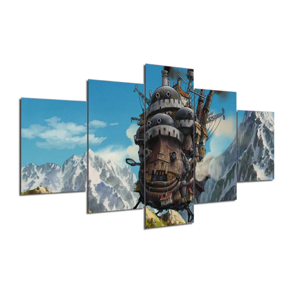Холст Картина 5 панелей Howl's Moving Castle модульные фотографии постер Miyazaki Hayao фильма