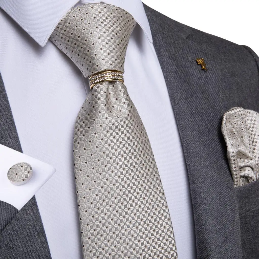 Мужской галстук новый дизайн серебряный цветочный свадебный для мужчин кольцо