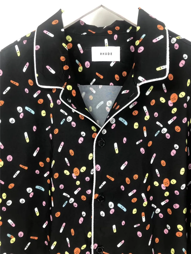 19SS RHUDE Hawaii eagle футболка для мужчин и женщин 1:1 лучшее качество RHUDE футболки цифровое управление injectio RHUDE футболка