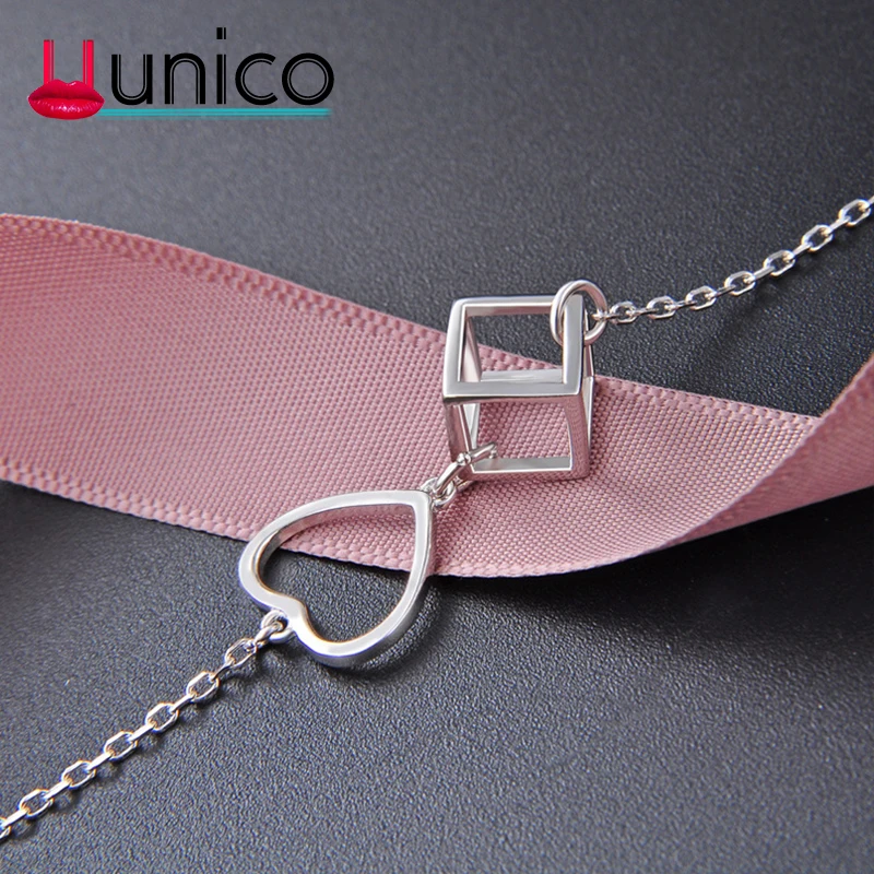 UUNICO 2018 trend Fashion Lady Creative Bracelet Heart-Shaped AAA+ Zircon Birthday Gift low price promotion | Украшения и