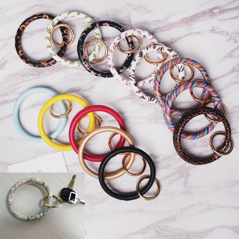 

Snake Round Bracelet Keychain Wholesale Blanks Python Keychain Clip Leopard Cactus Bag Charm Gift DOM1061254