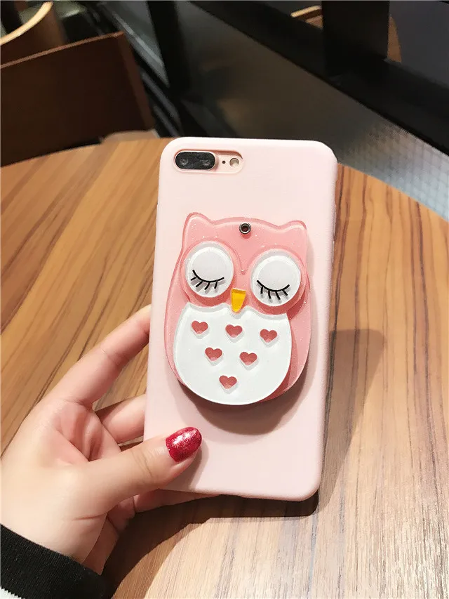 3D коробки зеркало в форме Совы из искусственной кожи чехол для iPhone 8 7 6 6s плюс plus
