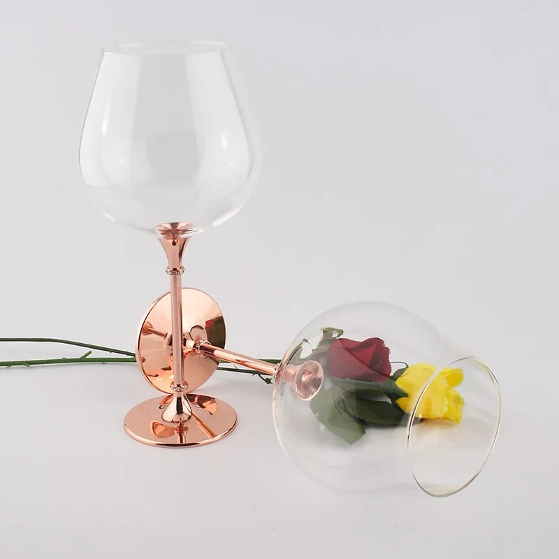 2016 новый дизайн прозрачный Кристальный 680 мл бокал для вина с розами|wine glass|design wine