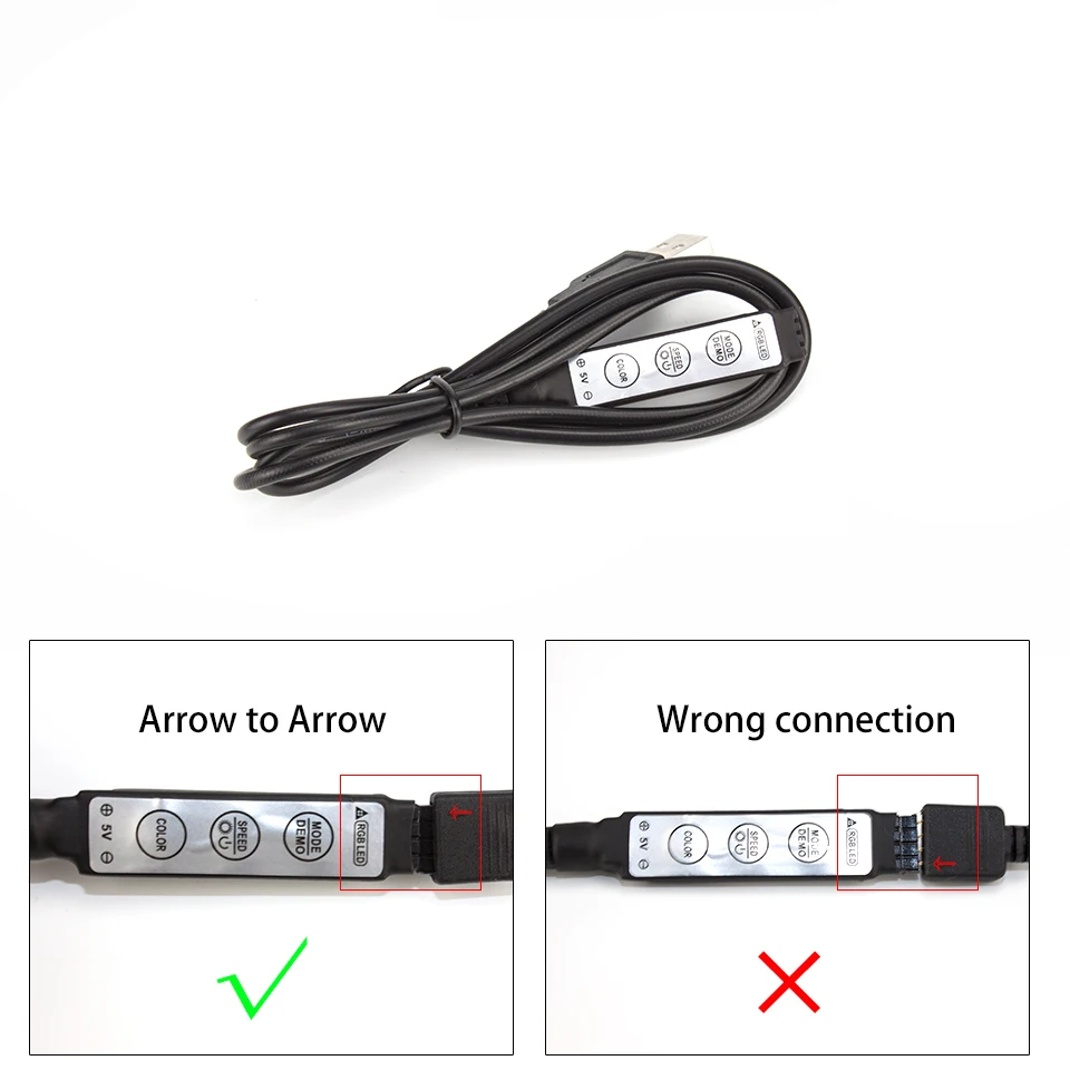 

LED Strip Controller for RGB Led Strip 5V USB Led Tape Light 17key Remote Control, 3key Mini controller
