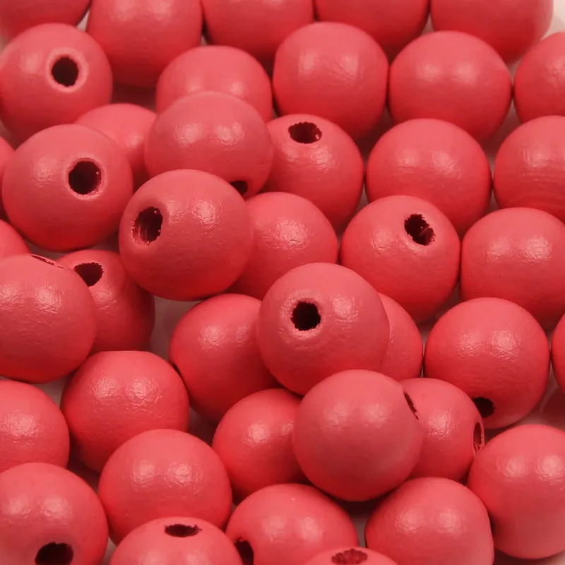 DIY 200/100/50 шт 8/10/12 мм Высокое качество и дешевая цена, смешанные Цвет деревянный Бисер для браслетов, для изготовления украшений вручную браслет - Цвет: watermelon red