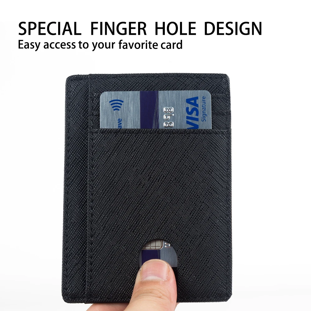 С функцией блокировки RFID кожа Бизнес держатель для карт банковских и