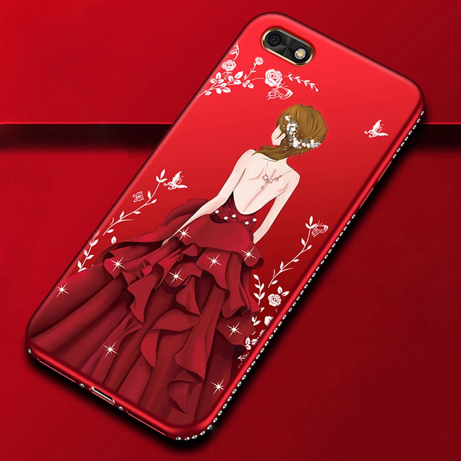 HOTSWEI чехол для Huawei Honor 7A 5 45 &quotРоскошный горный хрусталь 3D Рельефный цветочный