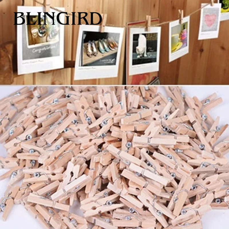 

50 Pcs Mini Wooden Natural Clip Pack of Small DIY Wedding Party Natural Clips Office Supplies 2.5*0.3CM