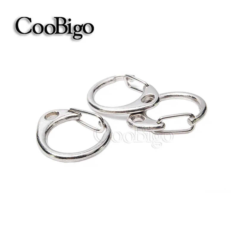 Круглые серебряные застежки карабины зажимы для крючков металлическая цепочка
