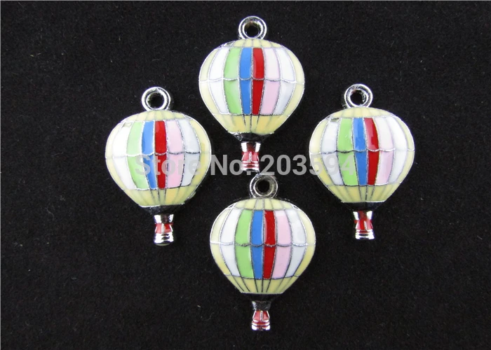 

AE147 20pcs Mixed Enamel Alloy fire balloon Charms Pendants Hot Air Balloon Charms 29x19mm