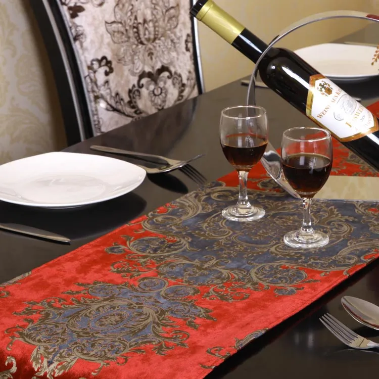 Европейский Стиль Роскошные Высокое качество бархат кровать флаг бегун таблице