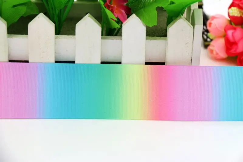 1 5 ''Бесплатная доставка градиентные цвета радуги печатные grosgrain ленты hairbow