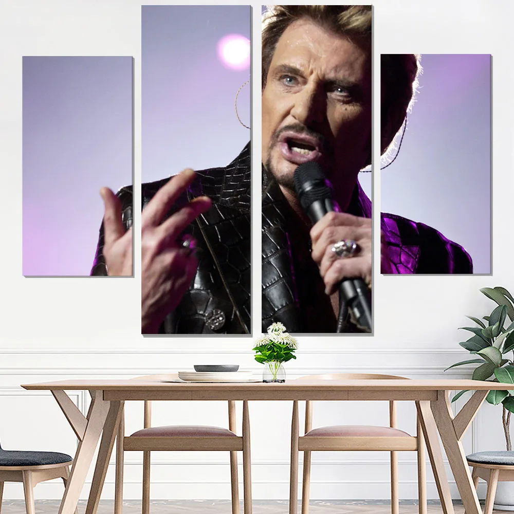 Холст Картина johnny hallyday картина холст винтажные наклейки Холст плакат живопись и каллиграфия камера мгновенный принт жикле - Цвет: Светло-серый