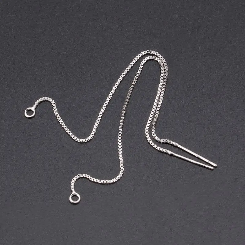 

S925 Silver DIY Ear Wire Thread With Jump Ring Dangle Earrings Jewelry Making