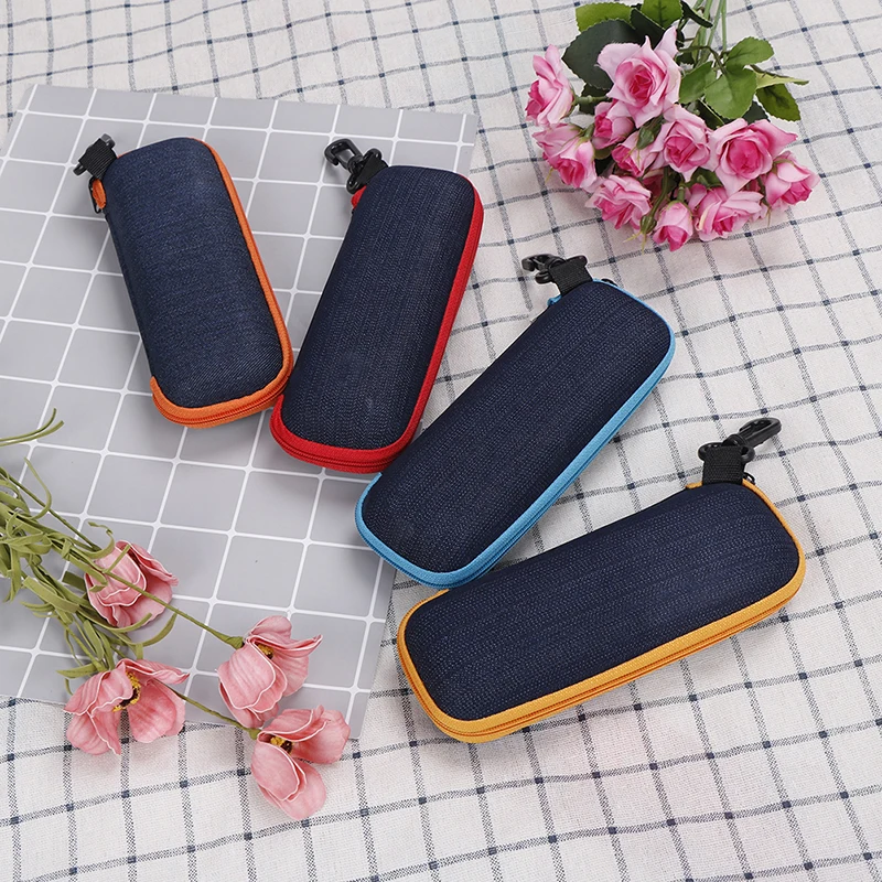 

Glasses Box Denim Fabric Zipper Sunglasses Cases Protection Crush Resistance Container 4 Colors Eyewear Storage Bags