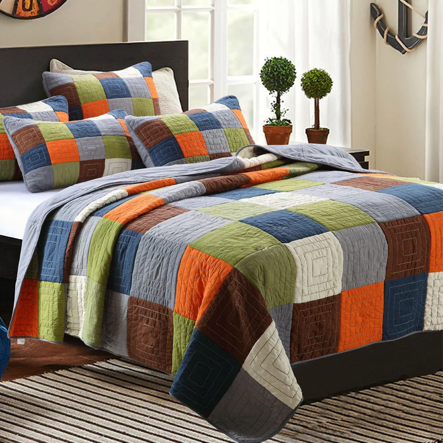 Постельное белье Queen size из 100% хлопка летнее цветное покрывало для кровати и всех