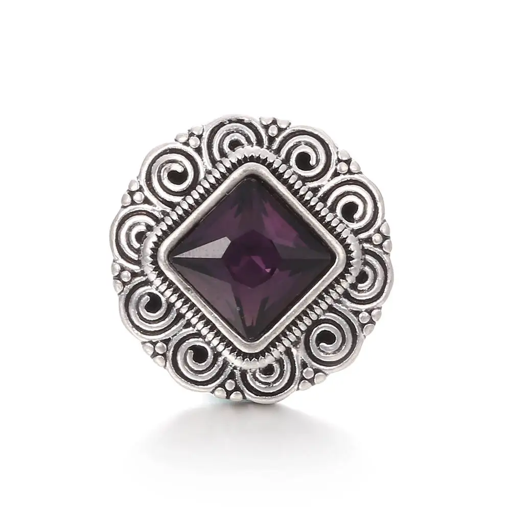 Новейшая высококачественная металлическая застежка 18 мм с подвеской ромб стразы