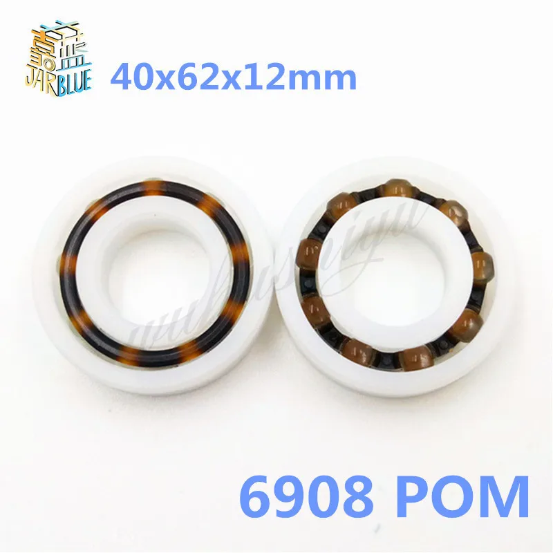 6908 POM (10 шт) пластиковые шариковые подшипники 40x62x12 мм стеклянные шарики 40 мм/62 мм/12