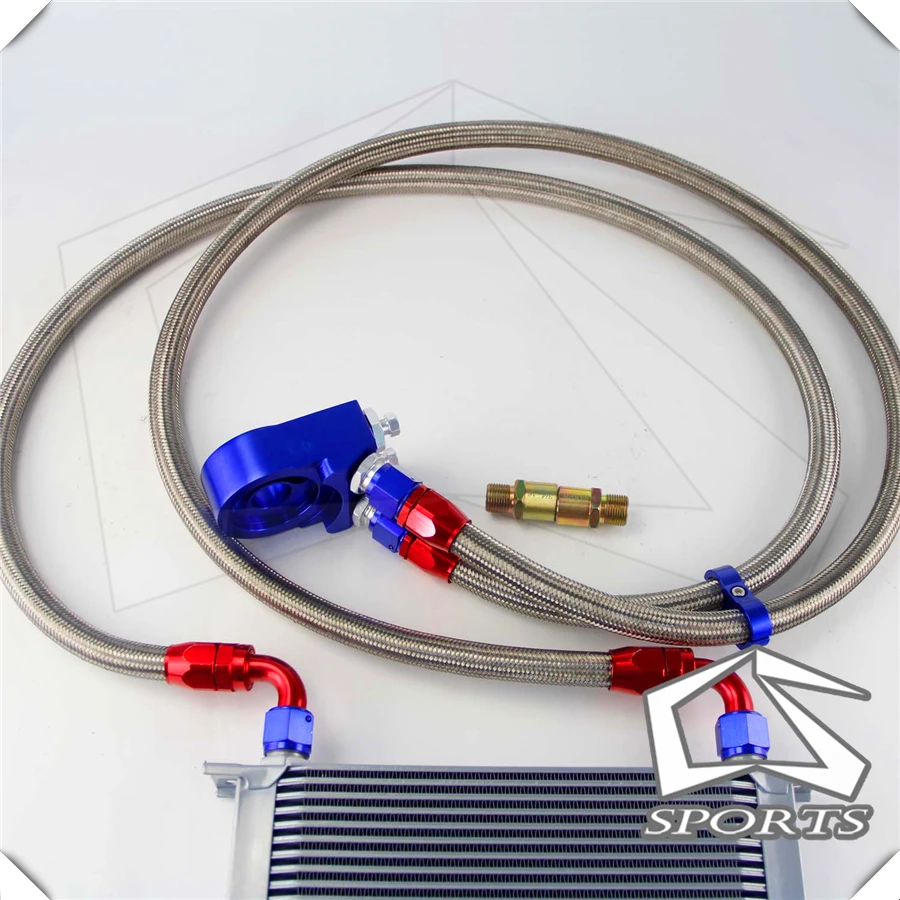 7 ROW AN-10AN UNIVERSAL OIL COOLER+SS Braided Hose kit | Автомобили и мотоциклы