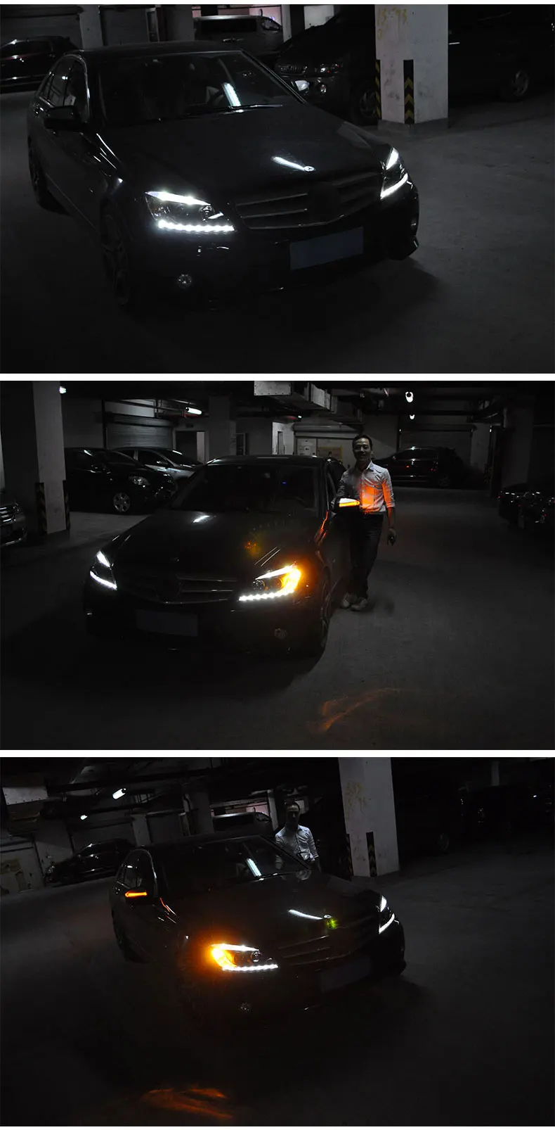 Автомобильный стайлинг фары чехол для Mercedes-Benz W204 C180 C200 C260 фары DRL Объектив Двойной Луч Биксенон HID