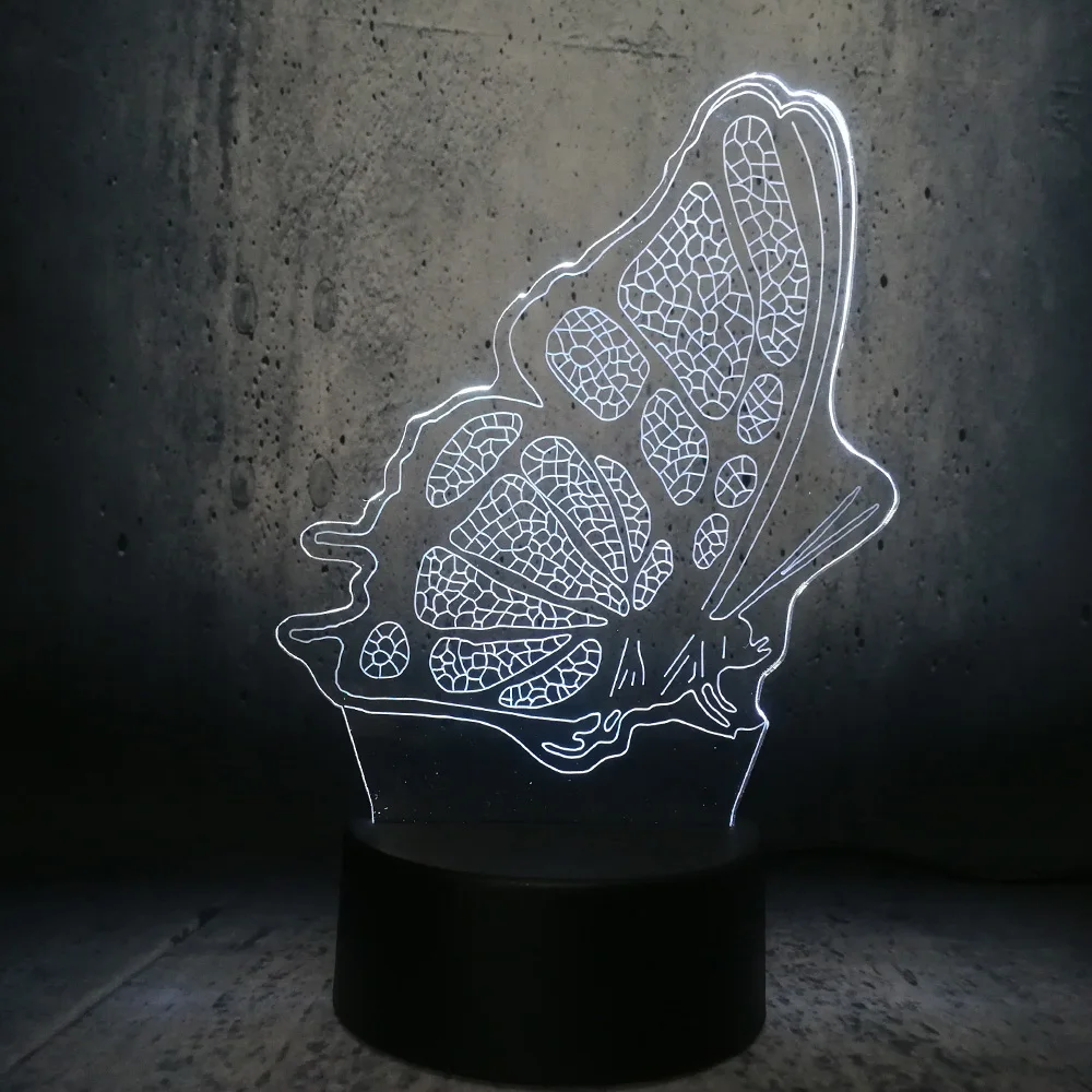 Бабочка лампа новая 3D LED ночное освещение в доме украшение настольная спальня сон