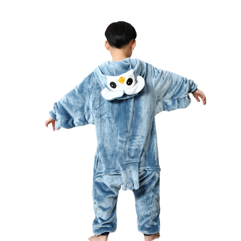 Пижамы для детей сова фланец животных onesie детская Рождественская Пижама милые