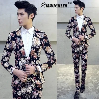 2018 цветочный дизайн для мальчиков смокинг выпускного вечера праздничный костюм