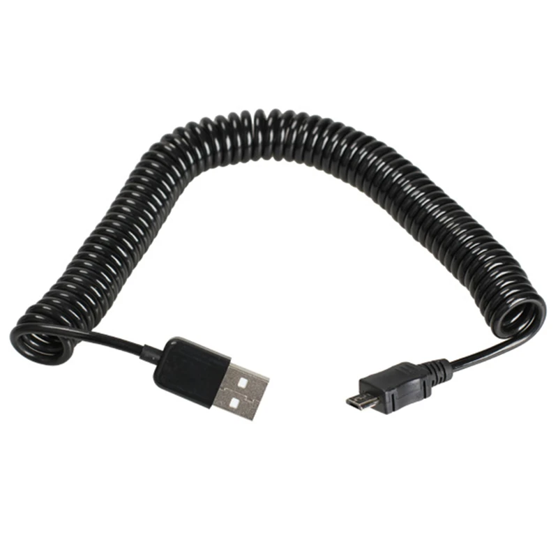 Спиральный кабель USB 2 0 A папа к Micro 5Pin адаптер пружинный M/M для синхронизации