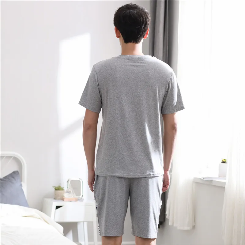 Пижамы мужские с короткими рукавами летние свободные для отдыха|Мужские