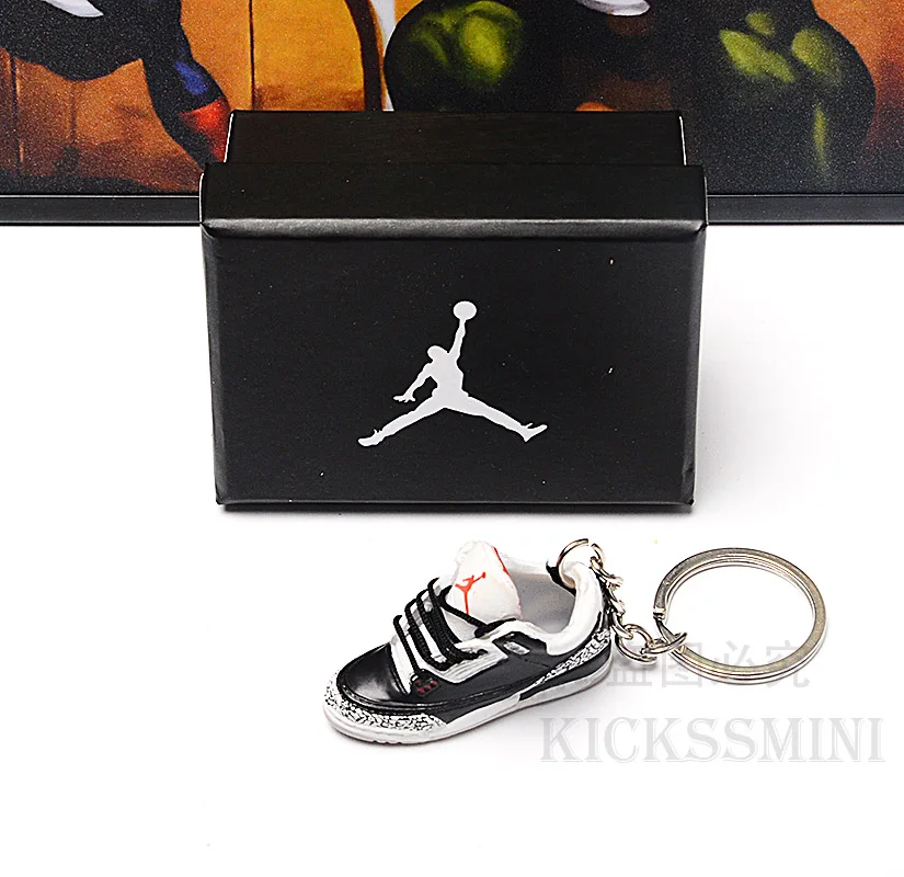 BLACK CENEMENT Дропшиппинг aj1 offwhite chicago doll аксессуар брелки Air Jordan 1 3D мини-кроссовки - Цвет: BLACK CENEMENT