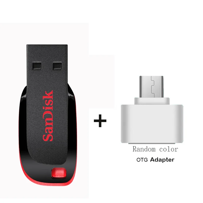 CZ50 Plus OTG Usb-флешка sandisk 16 ГБ 32 ГБ 64 Гб 128 ГБ CZ50 Cruzer Blade mini Cle USB флеш-накопитель Plus OTG флеш-накопители на флешке - Цвет: CZ50 Plus OTG