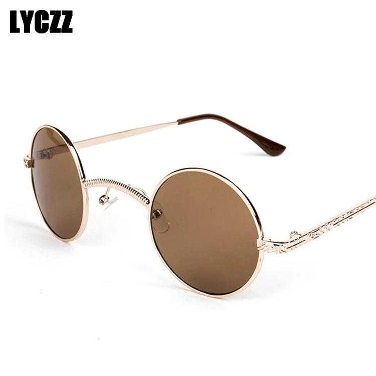 LYCZZ lentes de sol паровые панк женские солнцезащитные очкив ретро стиле металлические